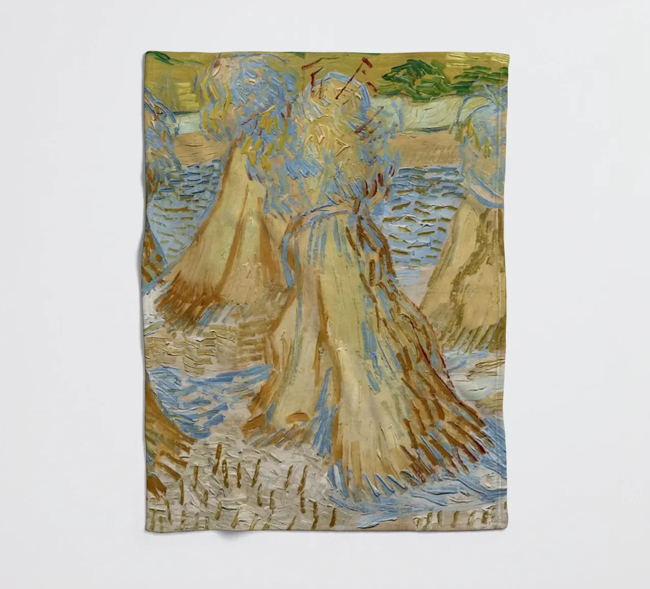 Vincent van Goghs Weizengarben (1890) Fleecedecke von Van Gogh Prints