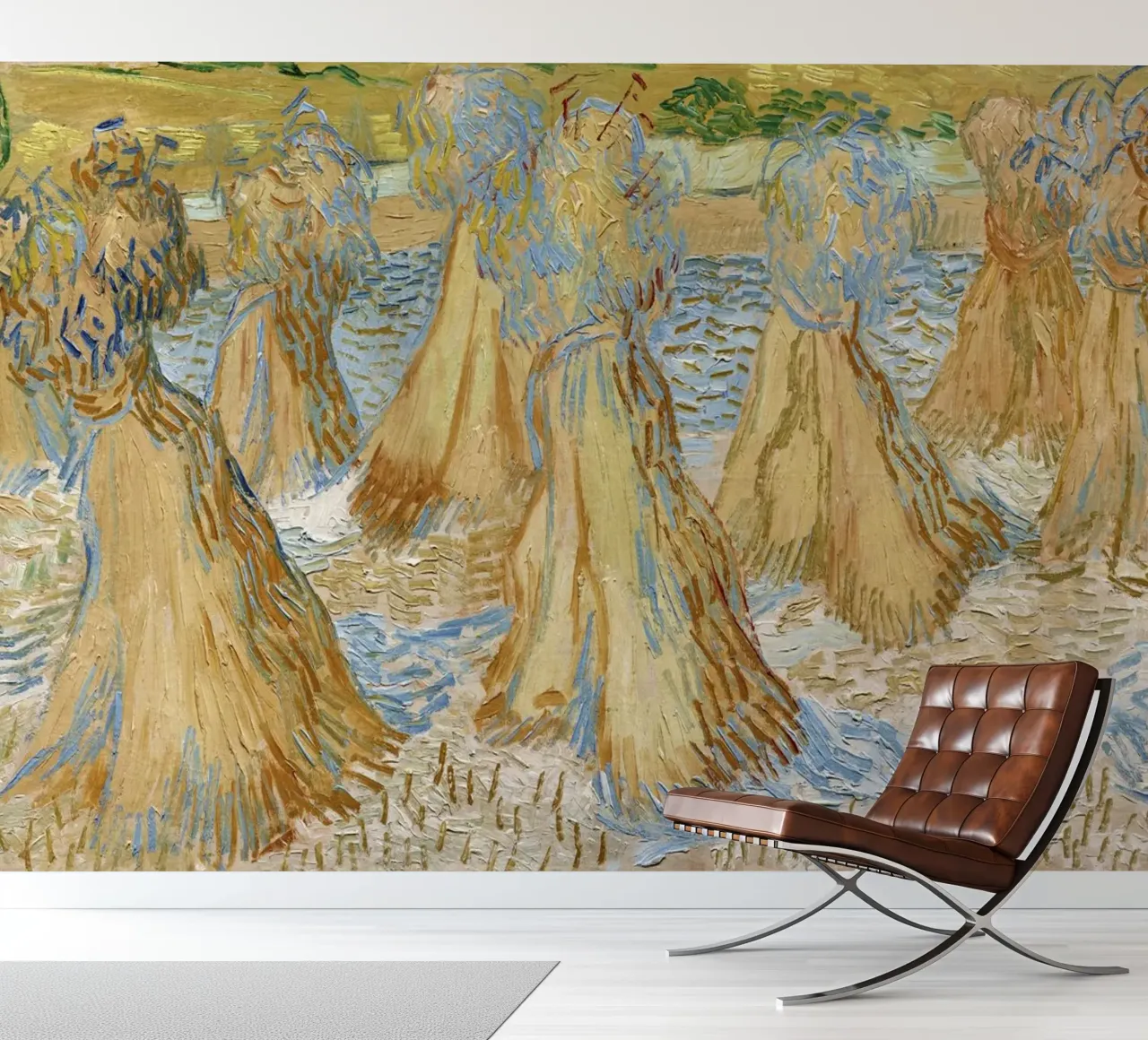 Korenschoven van Vincent van Gogh (1890) fotobehang van Van Gogh Prints