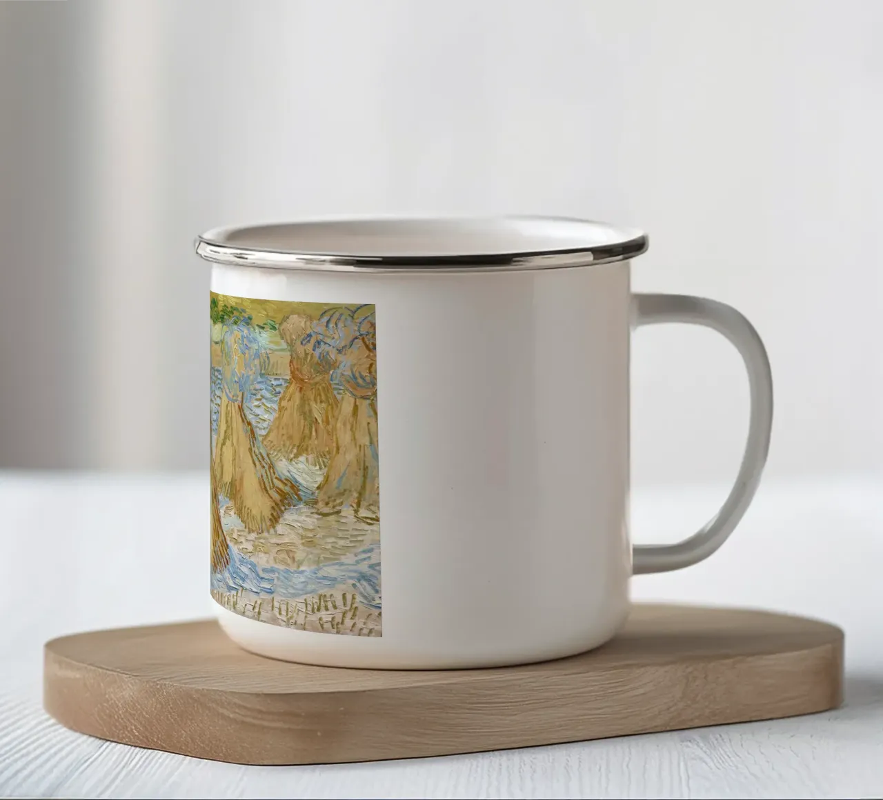 I covoni di grano di Vincent van Gogh (1890) tazza in smalto da Van Gogh Prints