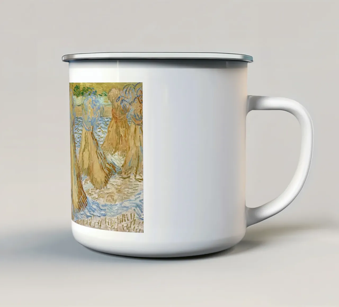 I covoni di grano di Vincent van Gogh (1890) tazza in smalto da Van Gogh Prints
