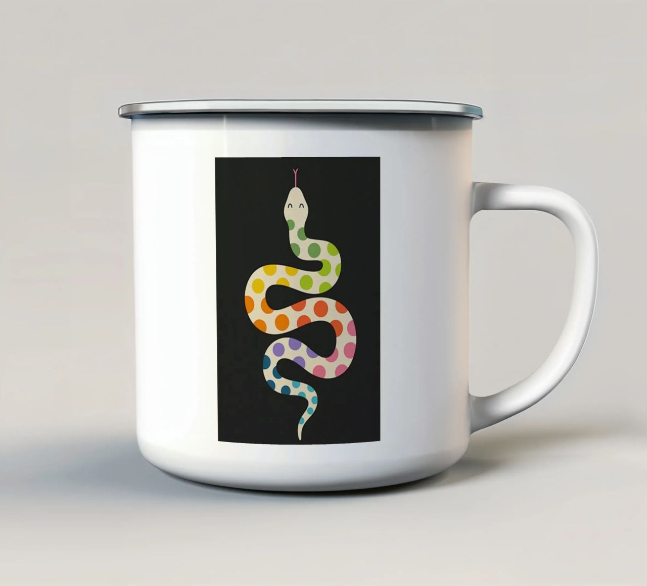 serpente a motivi colorati tazza in smalto da westface store