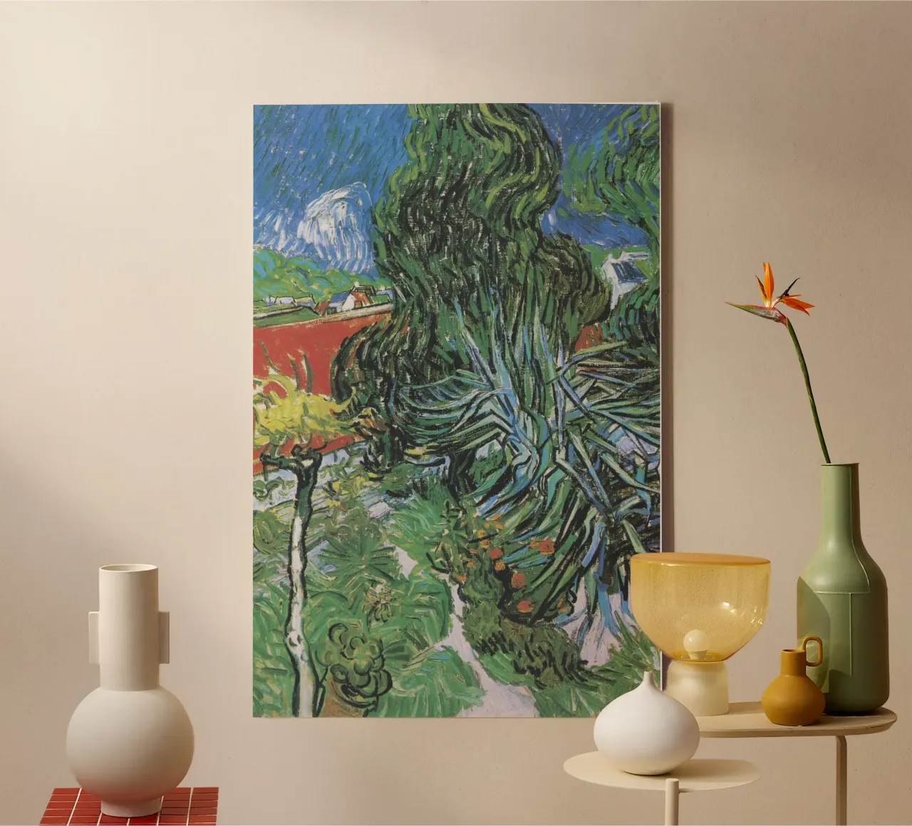 Il giardino del dottor Gachet ad Auvers di Vincent van Gogh (1890) tela con Cornice a cassetta da Van Gogh Prints