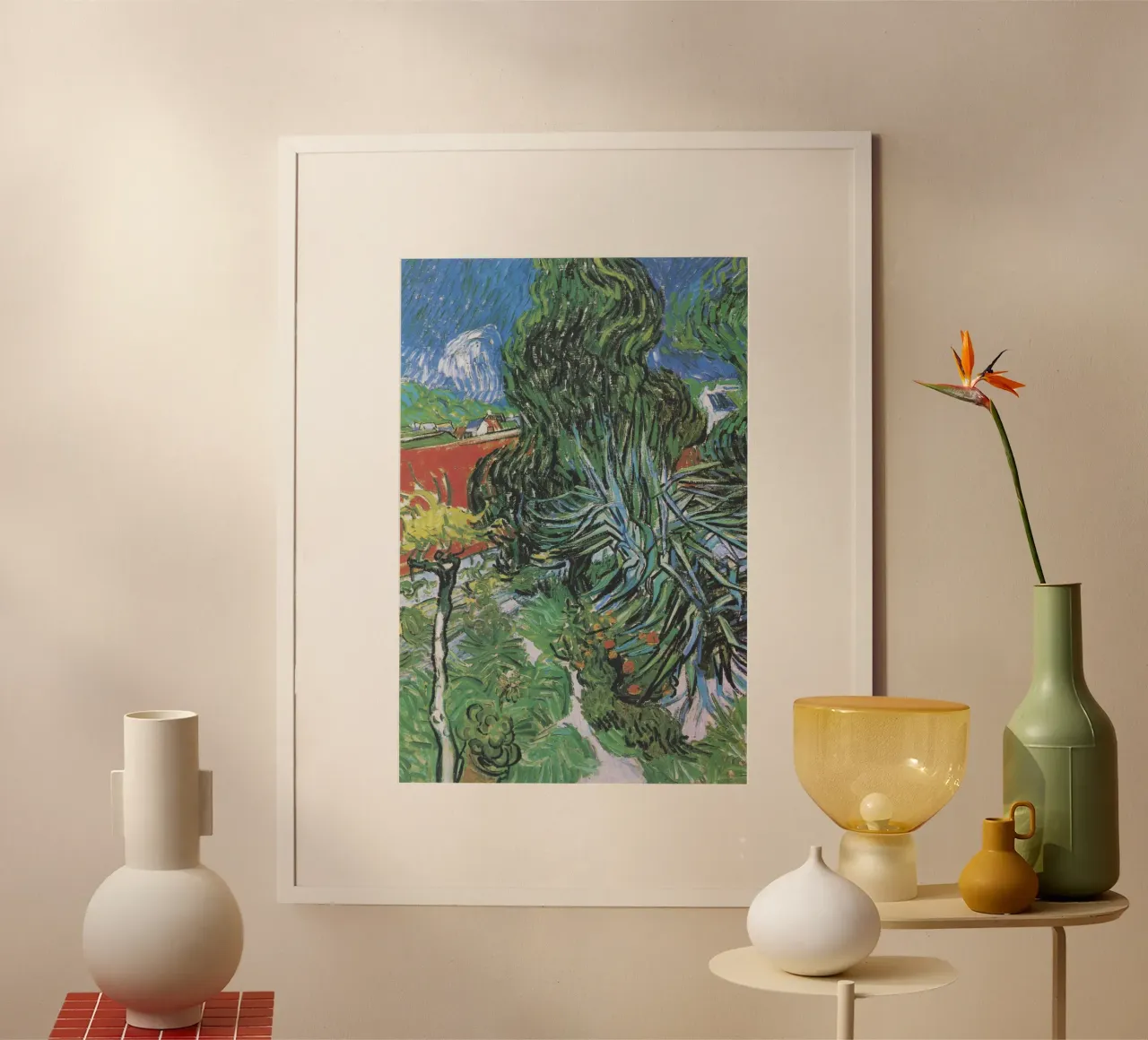 Il giardino del dottor Gachet ad Auvers di Vincent van Gogh (1890) poster con telaio in plastica da Van Gogh Prints