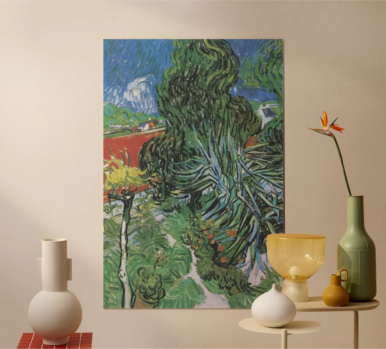 Il giardino del dottor Gachet ad Auvers di Vincent van Gogh (1890) poster con telaio in plastica da Van Gogh Prints