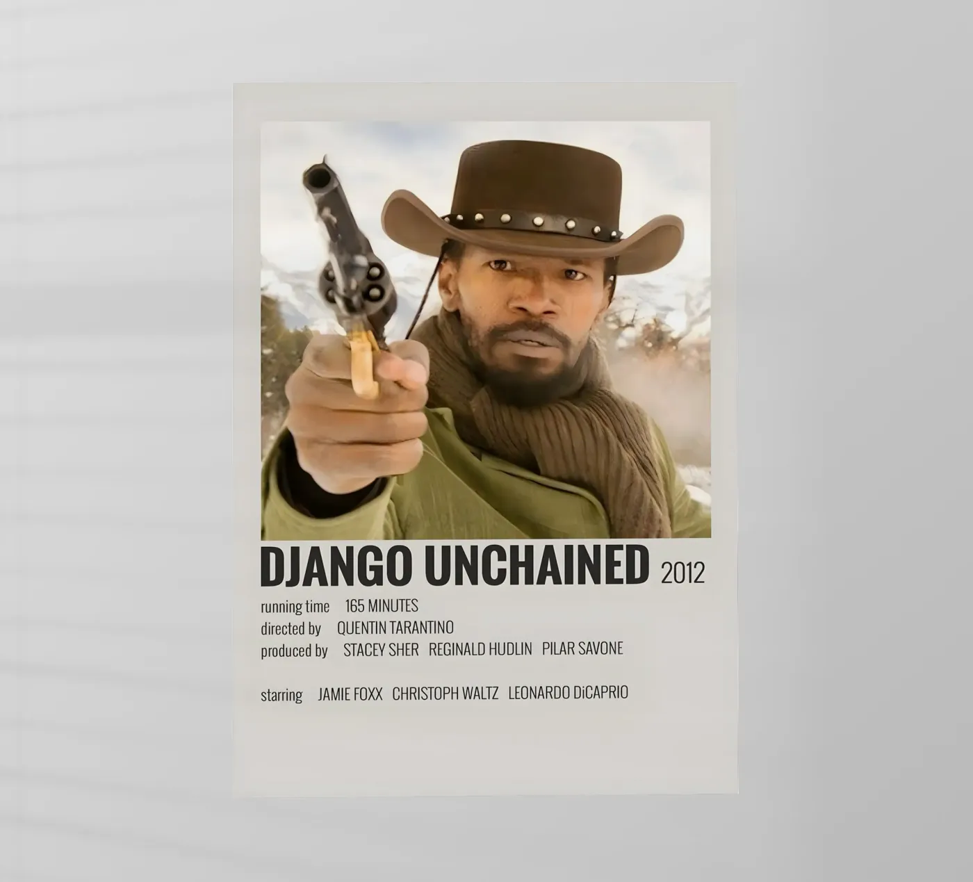DJANGO UNCHAINED 2012 pellicola backlit da MVFminimalist