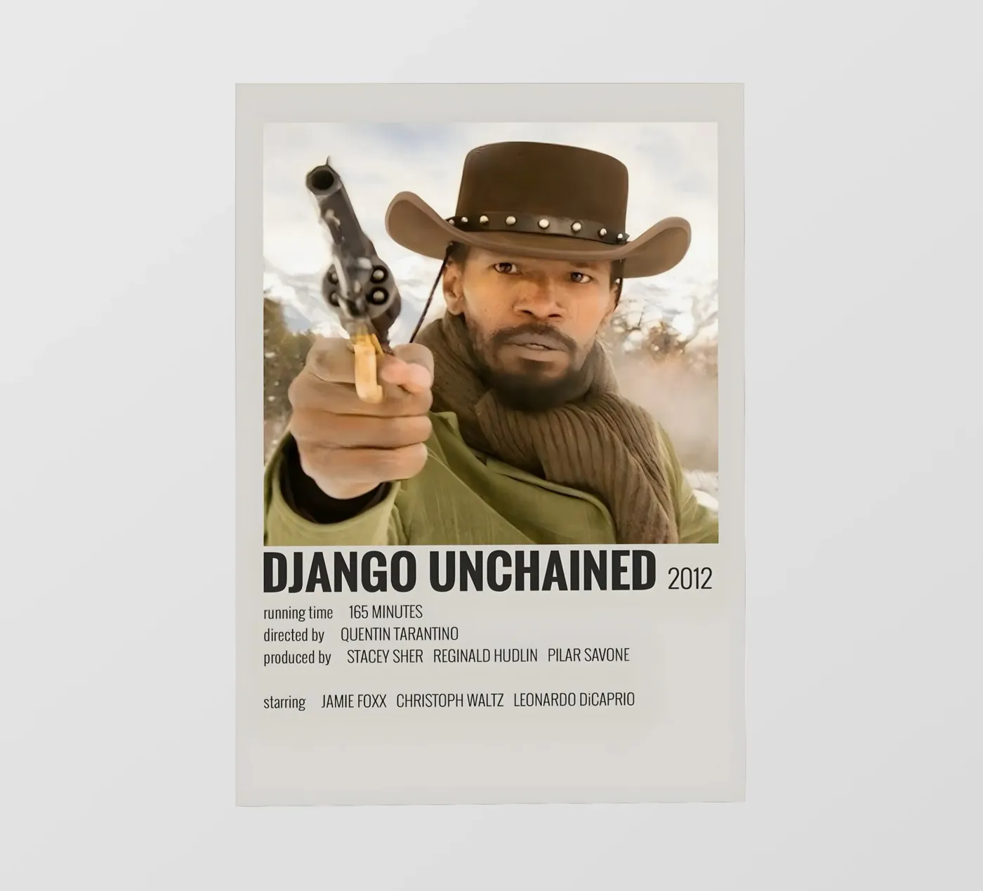 DJANGO UNCHAINED 2012 pellicola backlit da MVFminimalist