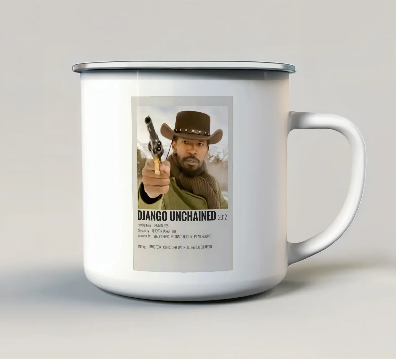 DJANGO UNCHAINED 2012 Emaille Tasse von MVFminimalist
