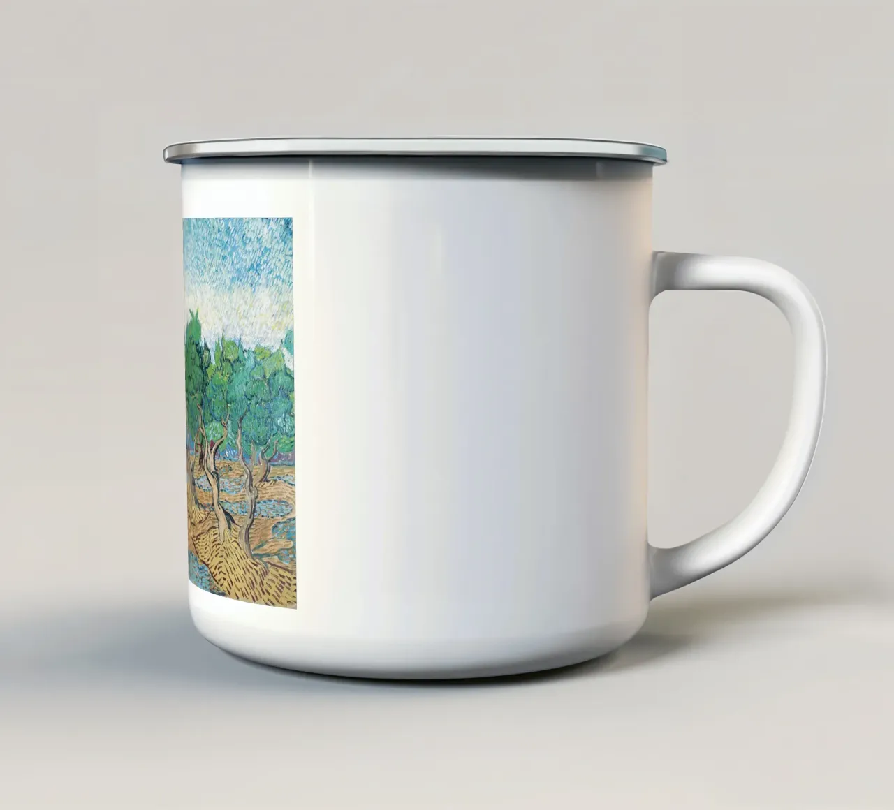 L'Oliveraie de Vincent van Gogh (1889) mug en émail de Van Gogh Prints