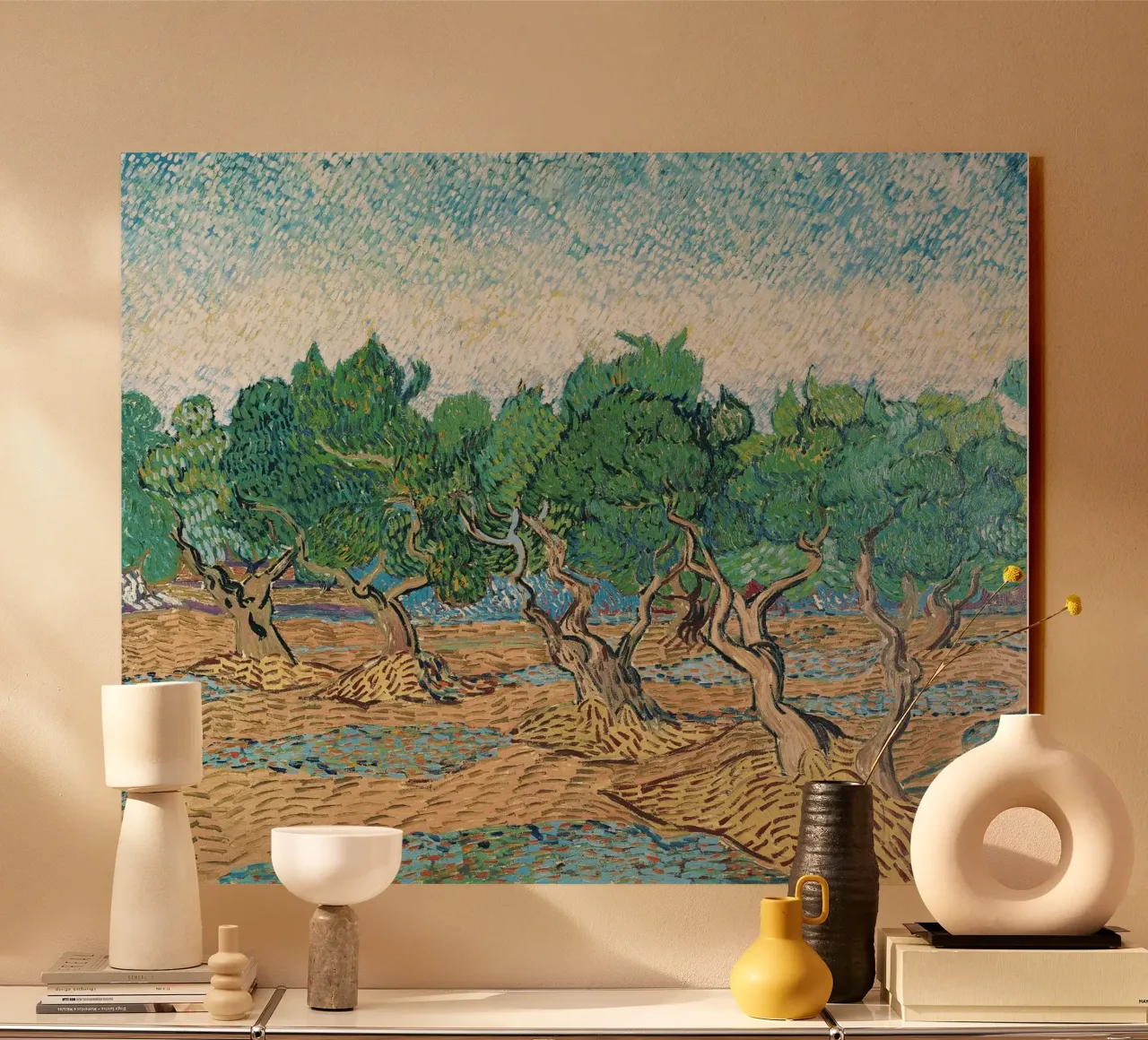 Vincent van Gogh's Olive Grove (1889 acrylic glass by Van Gogh Prints