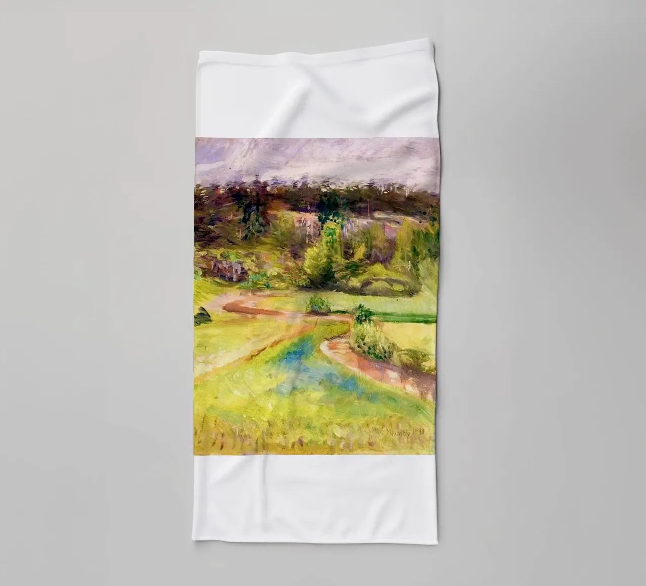 vue magnifique et paisible serviette de bain de cupcup art