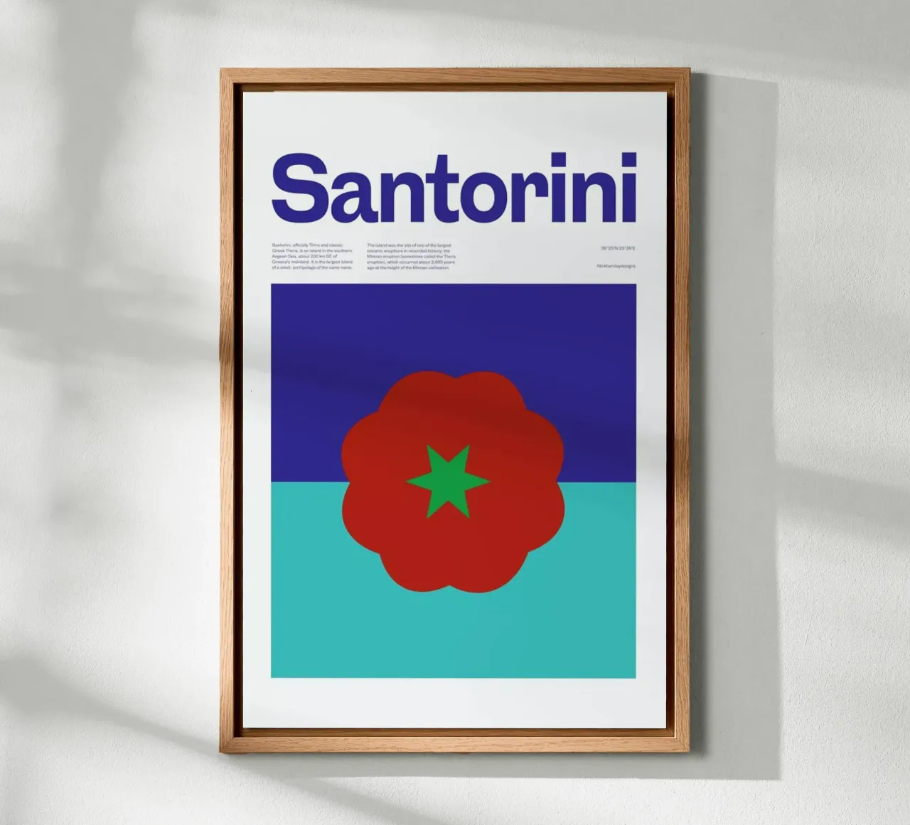 Santorini tela con Cornice a cassetta da Nick Barclay