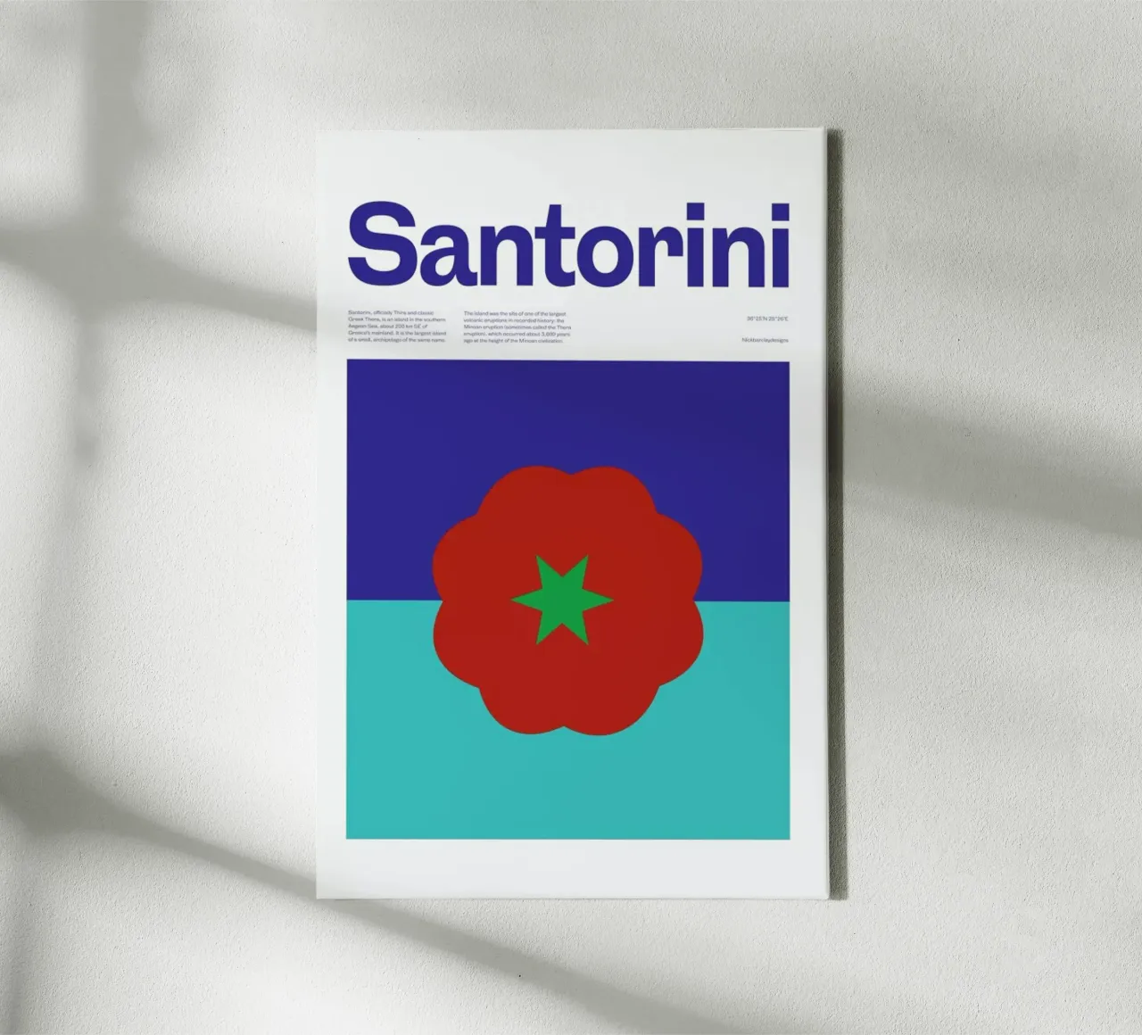 Santorini tela con Cornice a cassetta da Nick Barclay