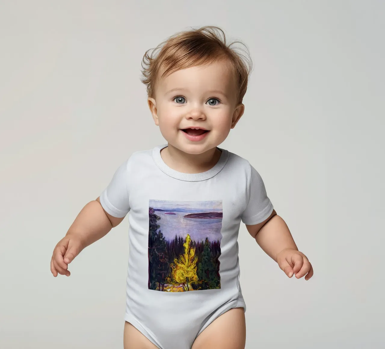 kleine Insel in der Mitte des Sees Kurzarm Babybody von cupcup art