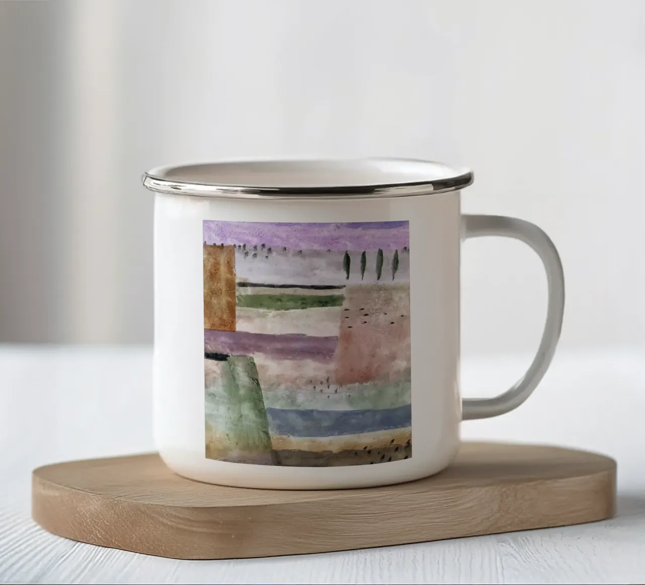 Landscape with Poplars tazza in smalto da vintageshop