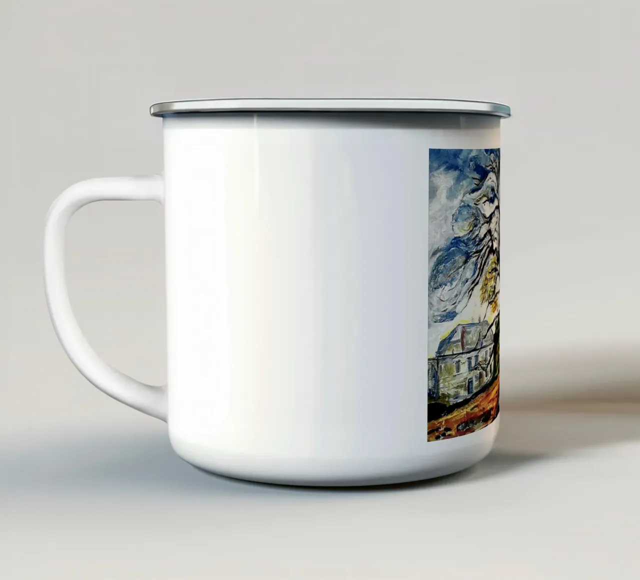 wütender Baum Emaille Tasse von cupcup art