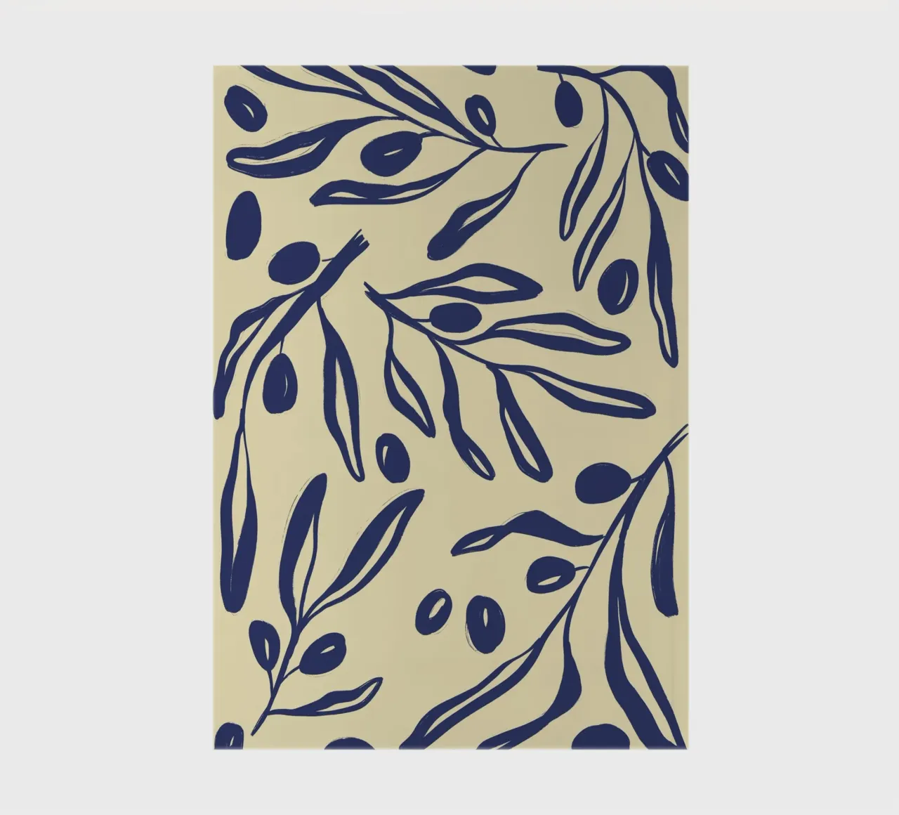 Provençal pattern blue olives on a yellow background notebook by Sixmai