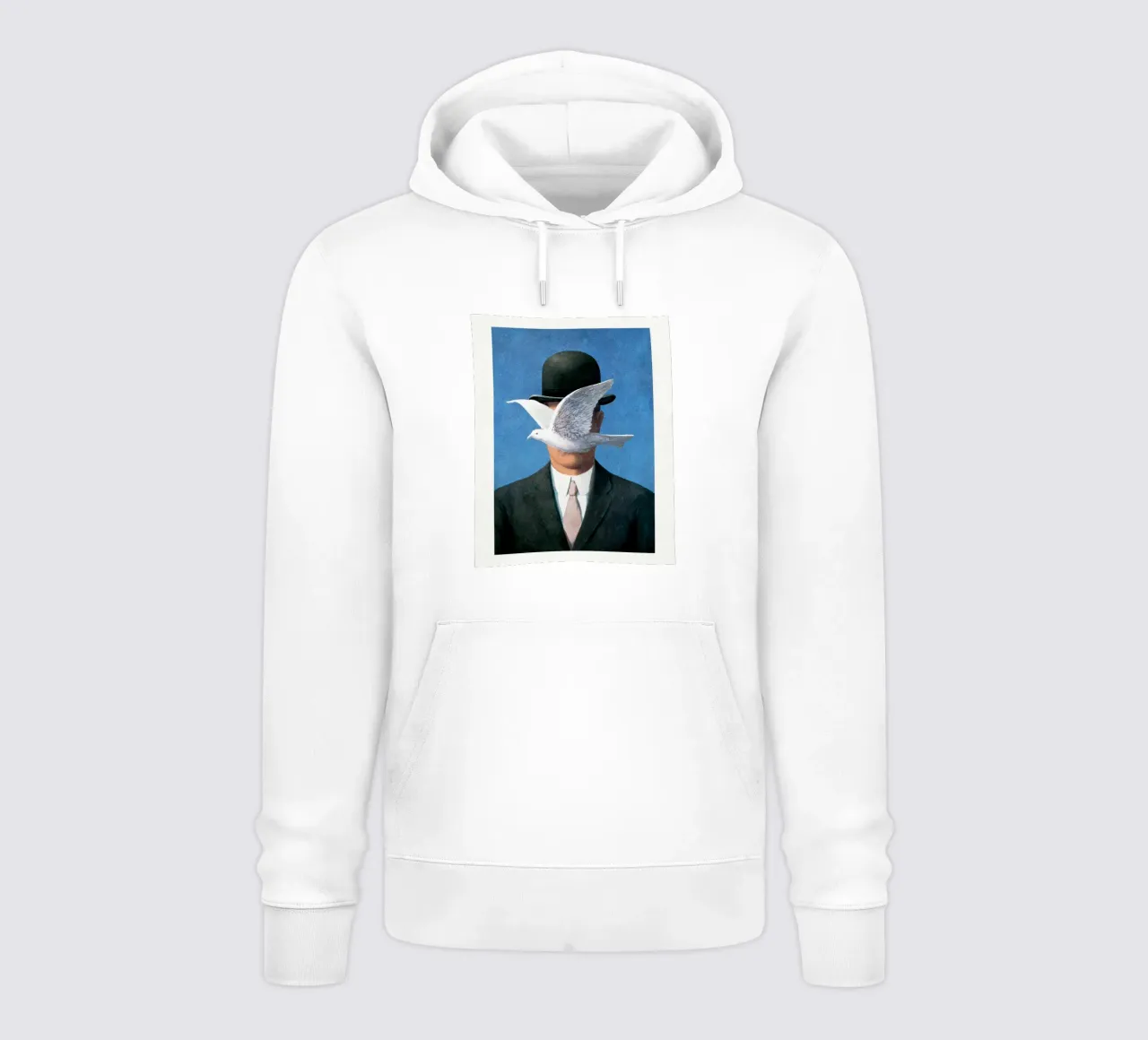 L'uomo con la bombetta di Rene Magritte felpa con cappuccio da Classic Art Prints