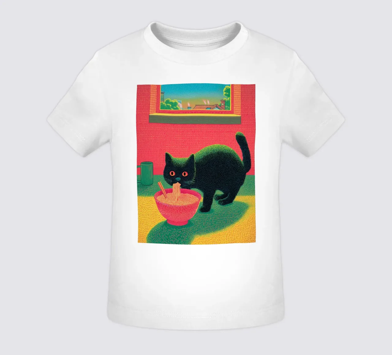 Black Cat & Ramen | Inspiration Japan | Foodie and Kitchen baby t-shirt by Kaji