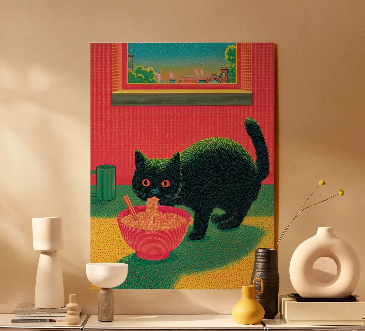 Black Cat & Ramen | Ispirazione Giappone | Cibo e cucina plexiglass da Kaji