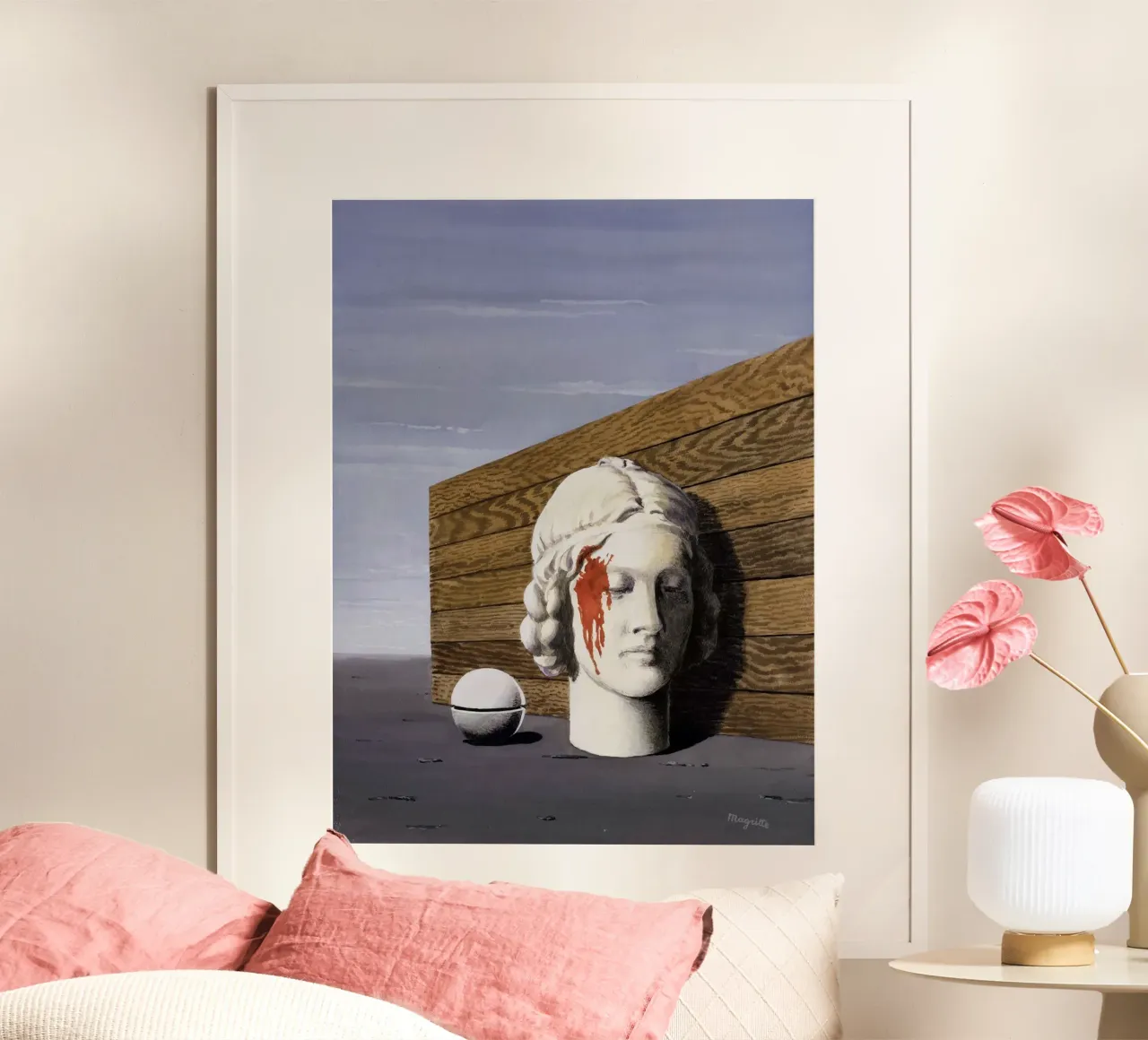La Mémoire di René Magritte (1948) poster con telaio in alluminio da Classic Art Prints