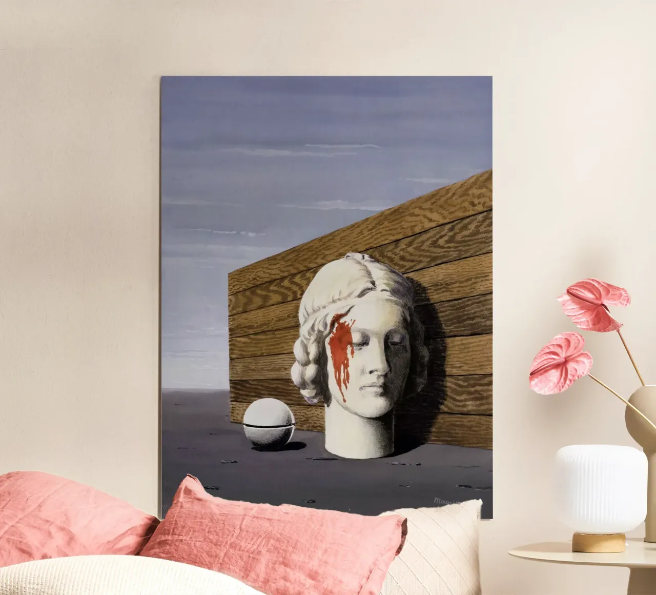 La Mémoire di René Magritte (1948) poster con telaio in alluminio da Classic Art Prints