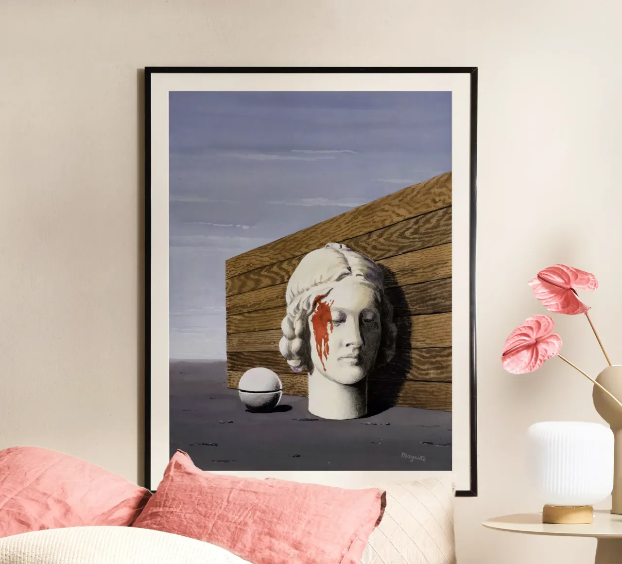 La Mémoire di René Magritte (1948) poster con telaio in alluminio da Classic Art Prints