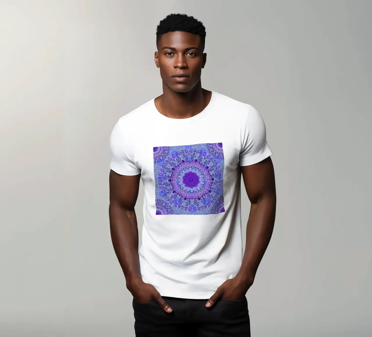 Periwinkle Mandala t-shirt by Nina May Design Studio