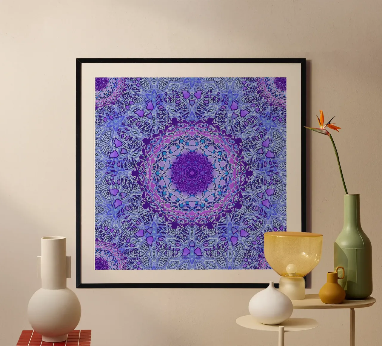 Mandala di pervinche poster da Nina May Design Studio