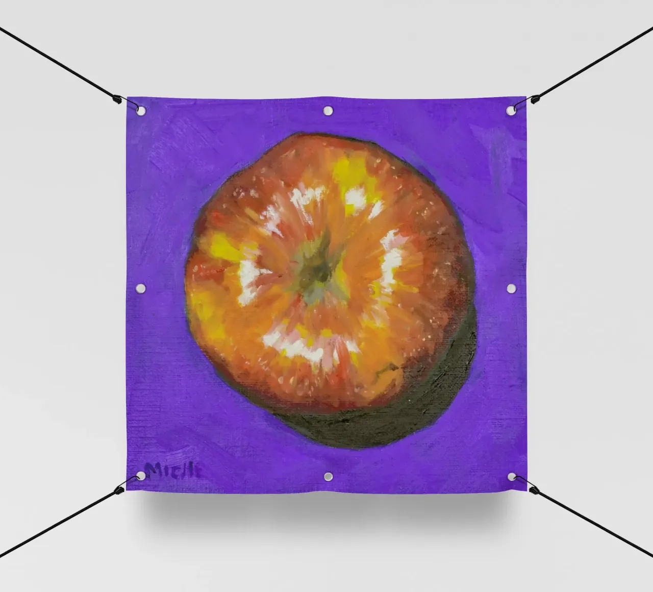 Apple on Blue telo in pvc da Miche Watkins