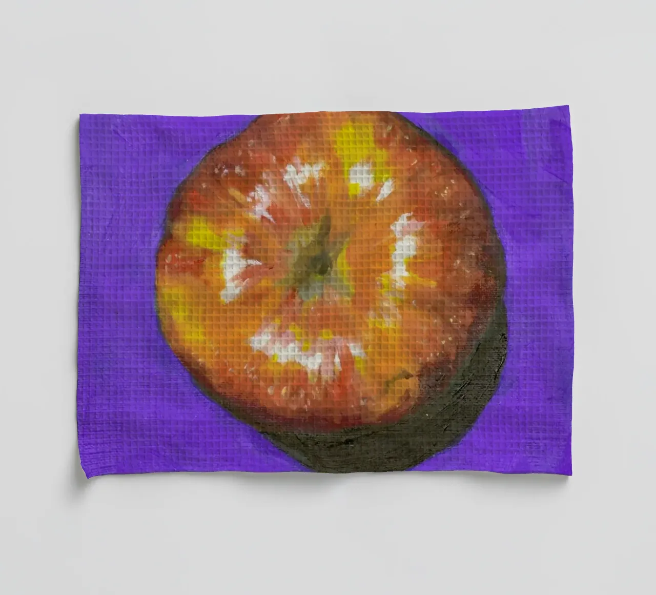Apple on Blue canovaccio da cucina da Miche Watkins