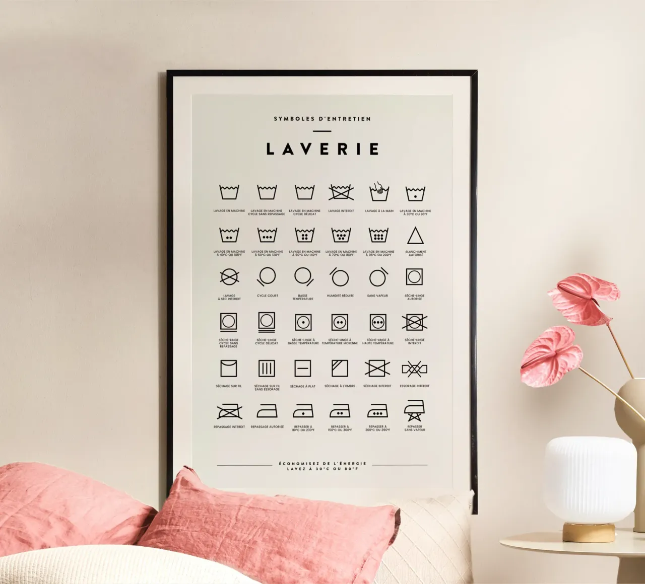 Laverie 2 poster con telaio in legno da daylight design studio