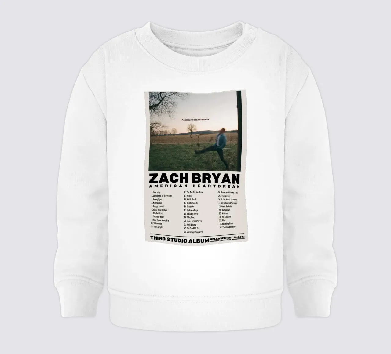 Zach Bryan sudadera de bebé de fayzelkodok