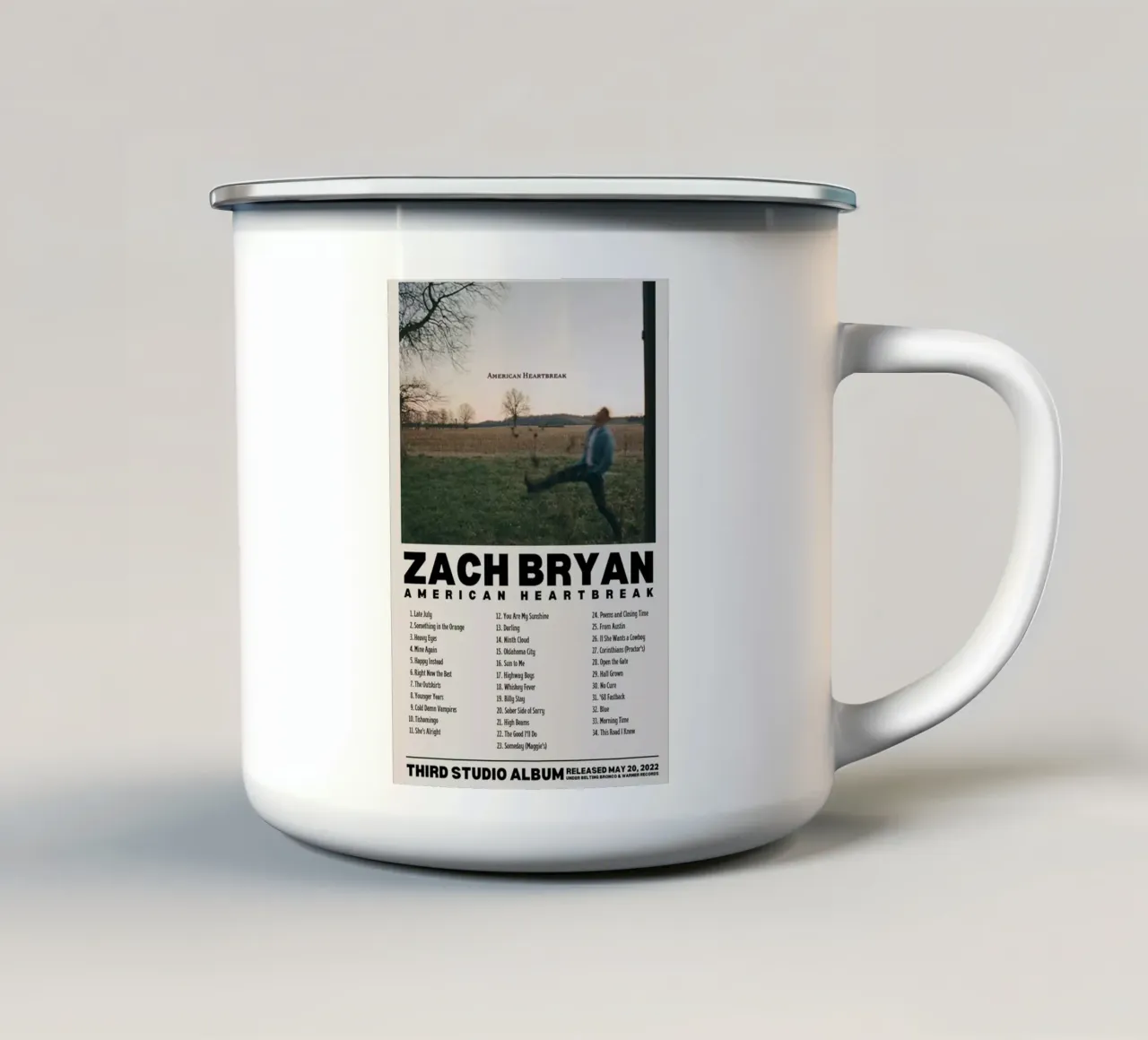 Zach Bryan enamel mug by fayzelkodok