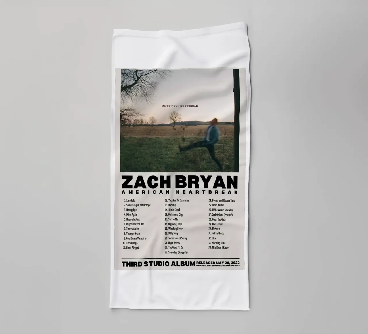 Zach Bryan asciugamano da bagno da fayzelkodok