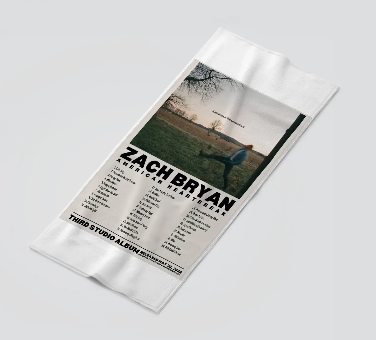 Zach Bryan beach towel by fayzelkodok