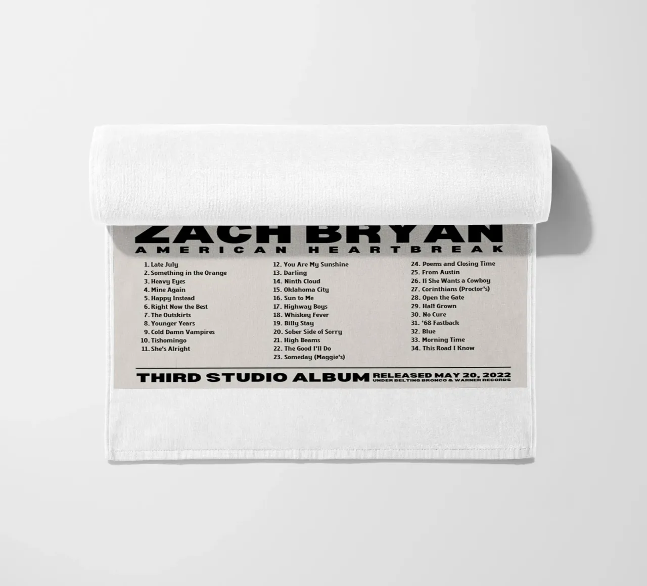 Zach Bryan beach towel by fayzelkodok
