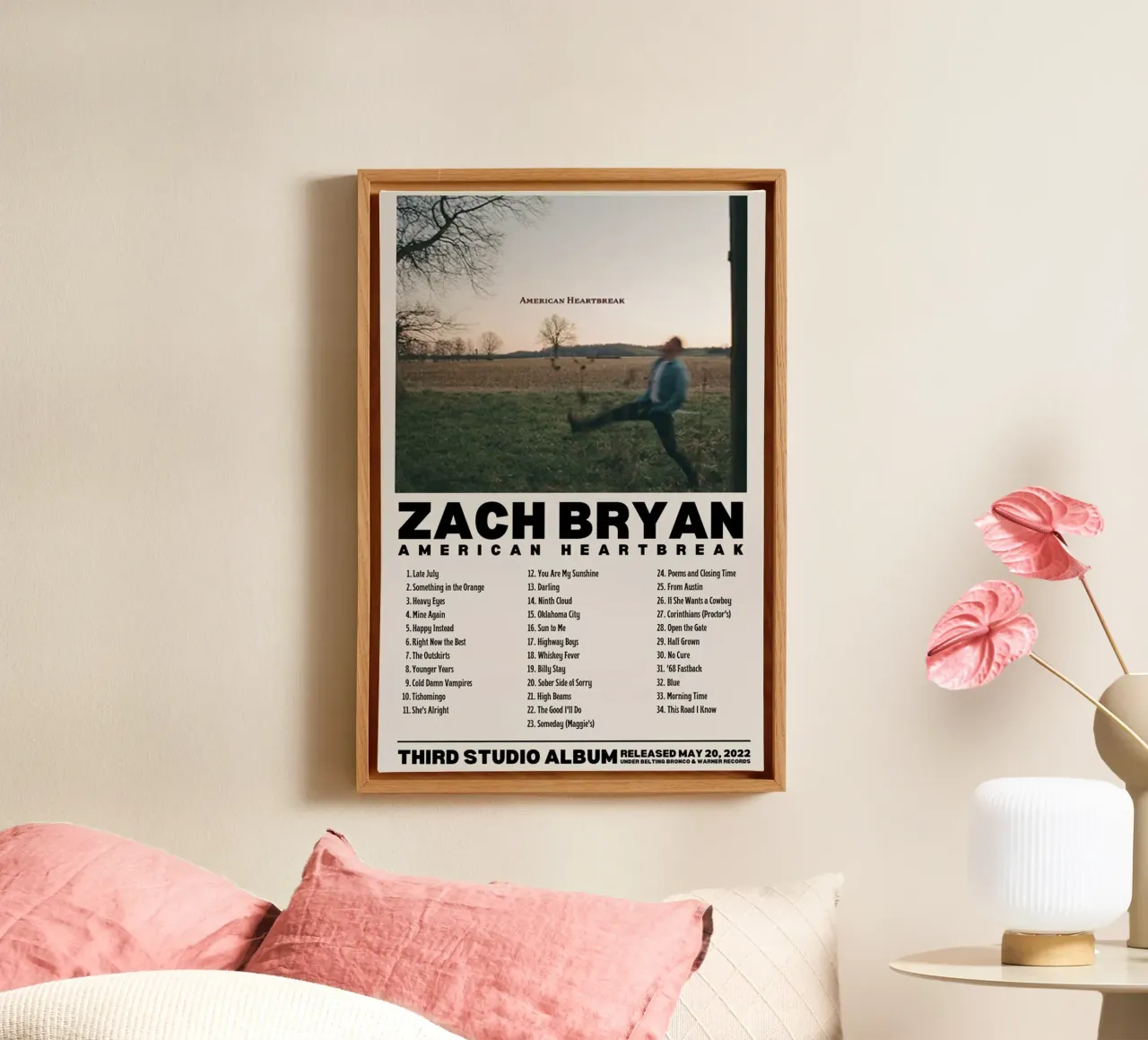 Zach Bryan tela con Cornice a cassetta da fayzelkodok