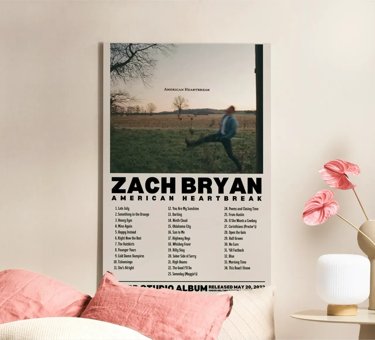 Zach Bryan tela con Cornice a cassetta da fayzelkodok