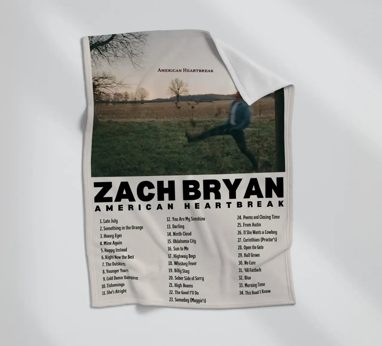 Zach Bryan coperta in pile da fayzelkodok