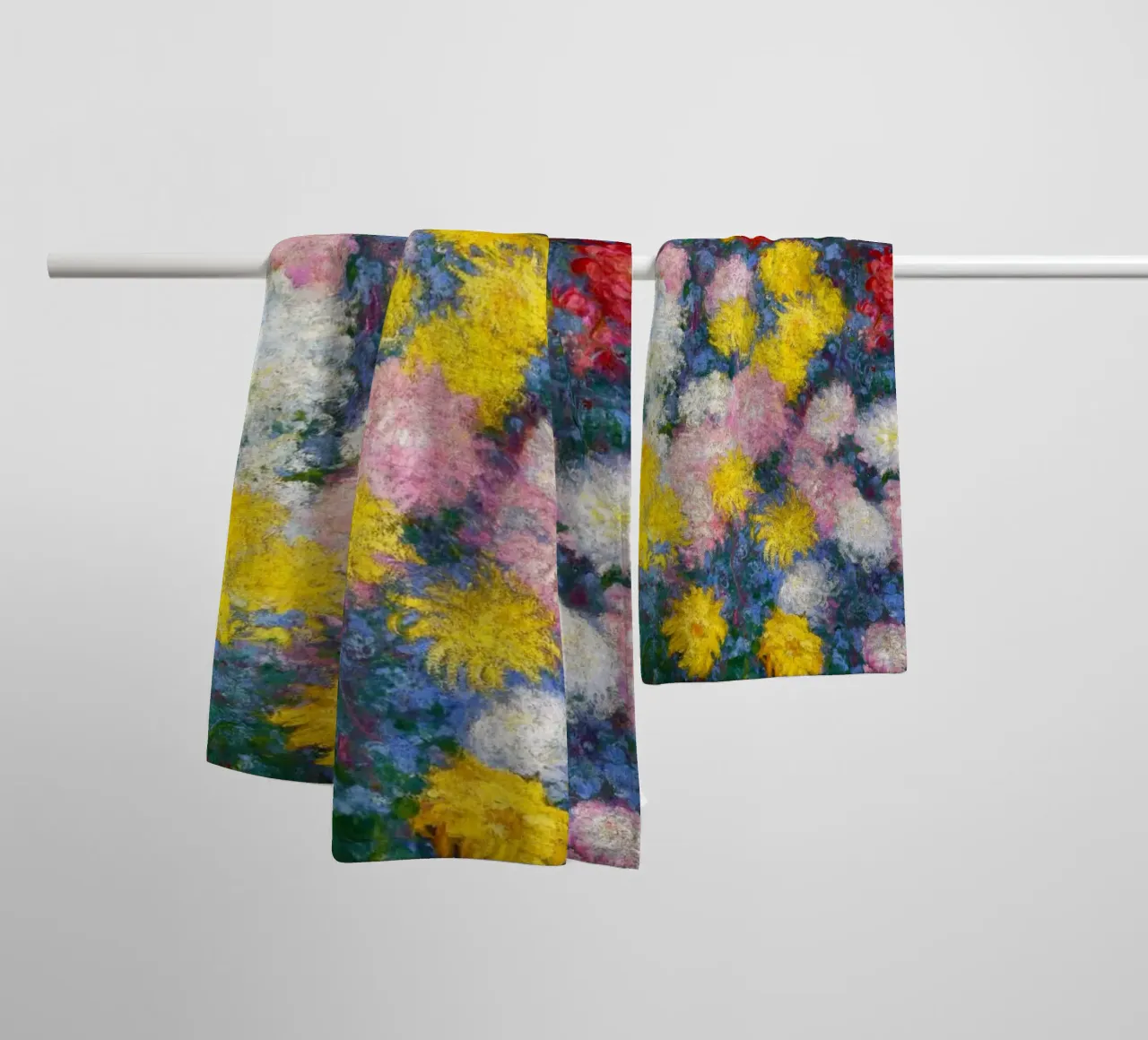 Das Chrysanthemenbeet von Claude Monet Handtuch von Monet Art Prints