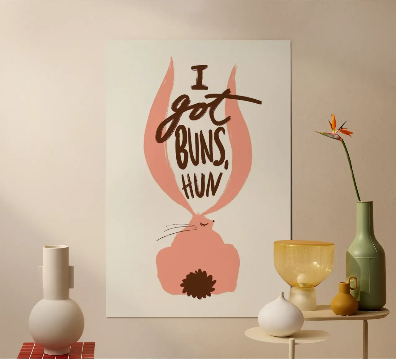 Got Buns?! poster con telaio in alluminio da Pure