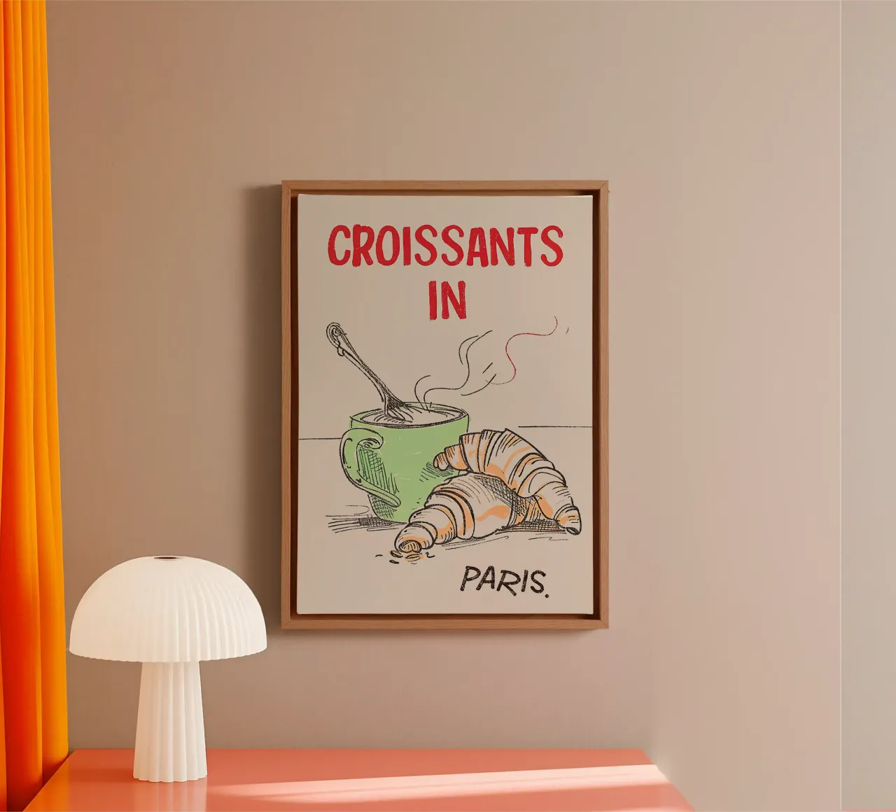 Croissants in Parijs canvas met Baklijst van Mildred Store