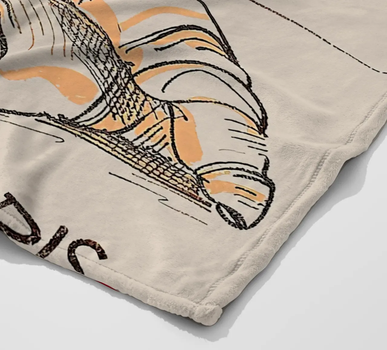 Croissants in Paris fleece blanket by Mildred Store