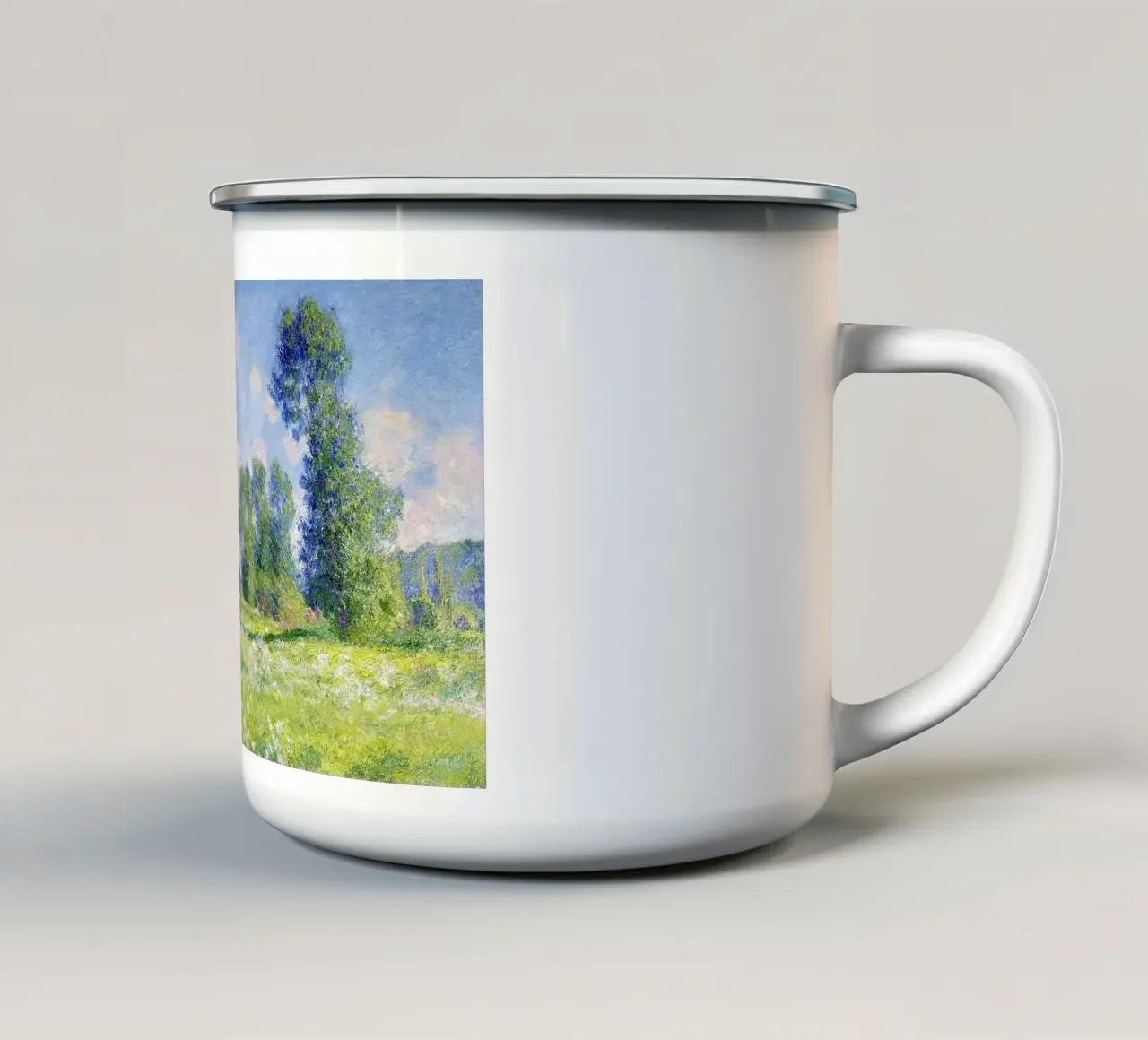 Effet de printemps à Giverny par Claude Monet mug en émail de Monet Art Prints