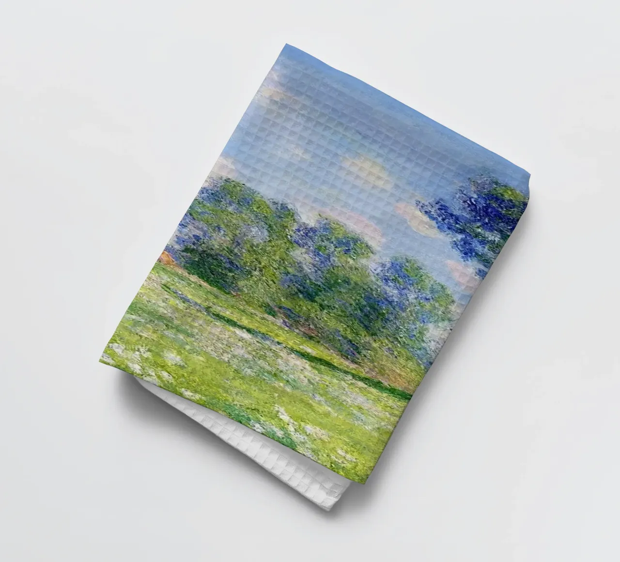 Wirkung des Frühlings in Giverny von Claude Monet Geschirrtuch von Monet Art Prints
