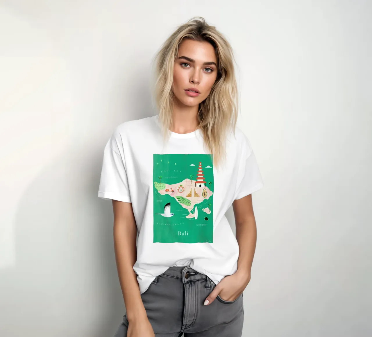 Map Of BalI t-shirt da Henry Rivers