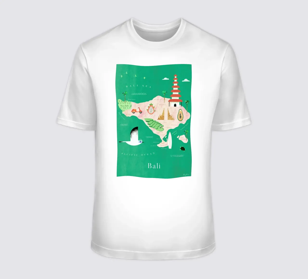 Map Of BalI t-shirt da Henry Rivers