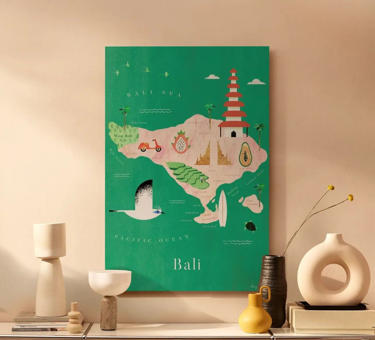 Map Of BalI alluminio dibond da Henry Rivers