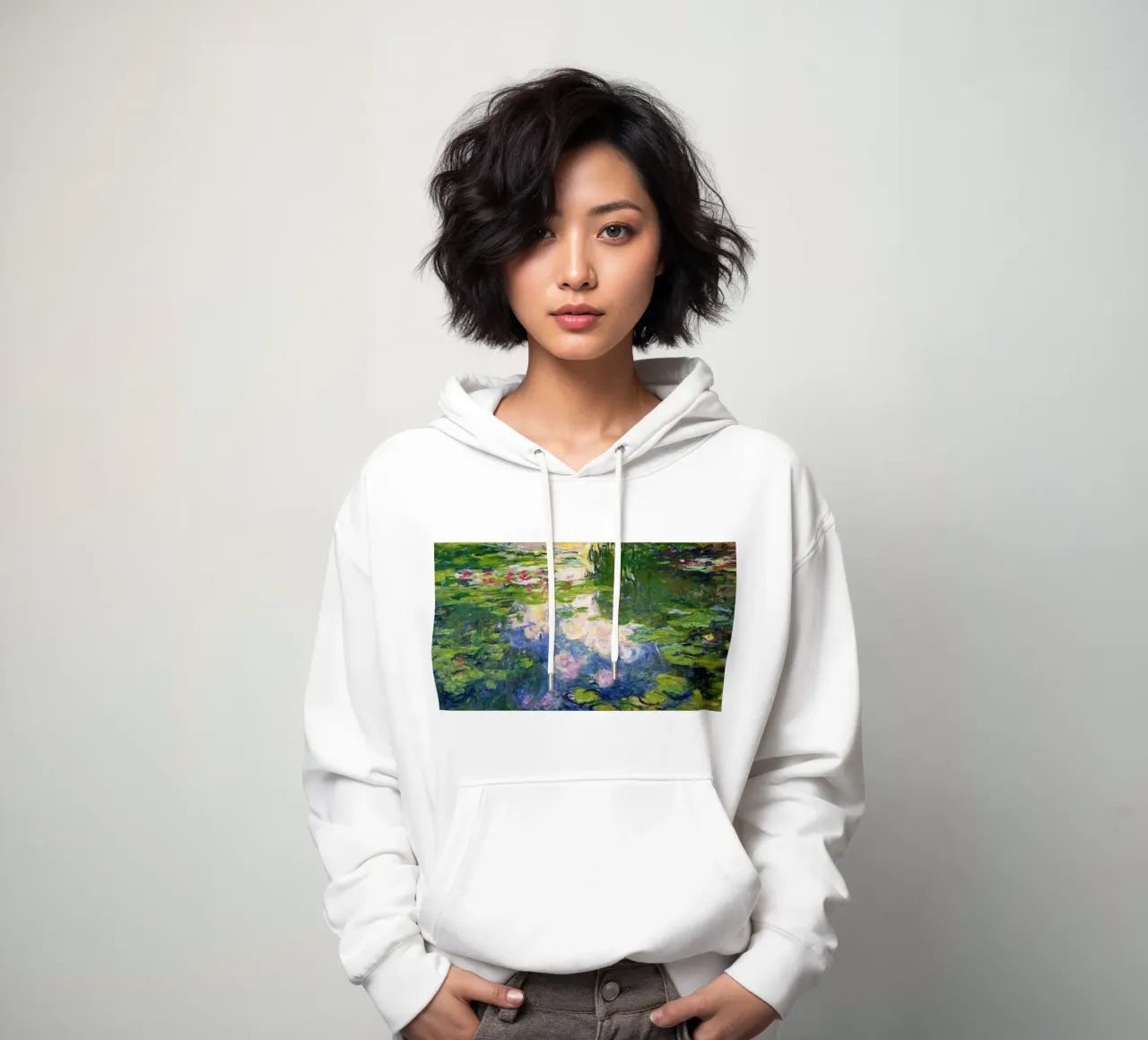 Lo stagno di ninfee di Claude Monet felpa con cappuccio da Monet Art Prints