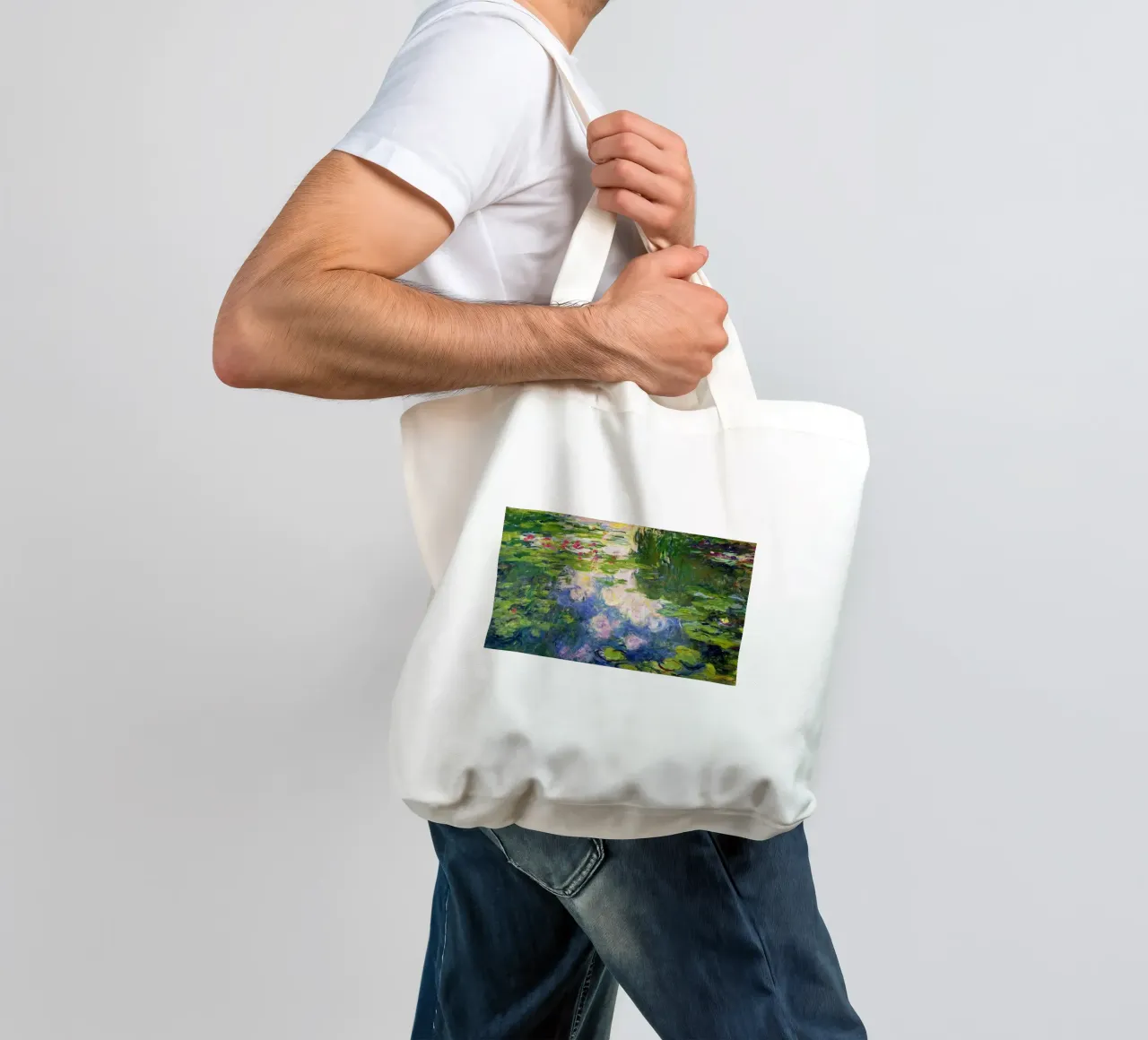 Lo stagno di ninfee di Claude Monet borsa in juta da Monet Art Prints